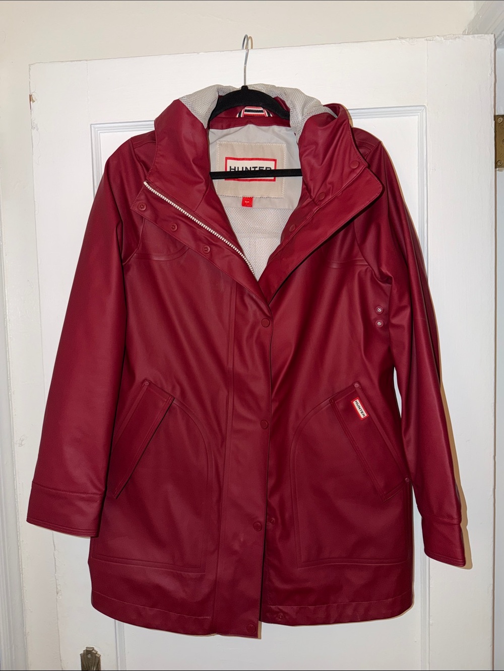 Hunter Women's Burgundy Waterproof Trench Coat Size S